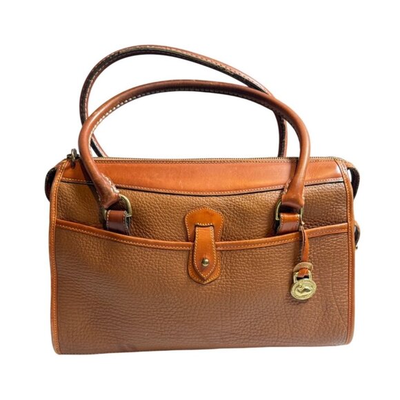 Dooney & Bourke Handbags - Vintage 1980’s Dooney & Bourke All-Weather Leather Satchel Purse British Tan